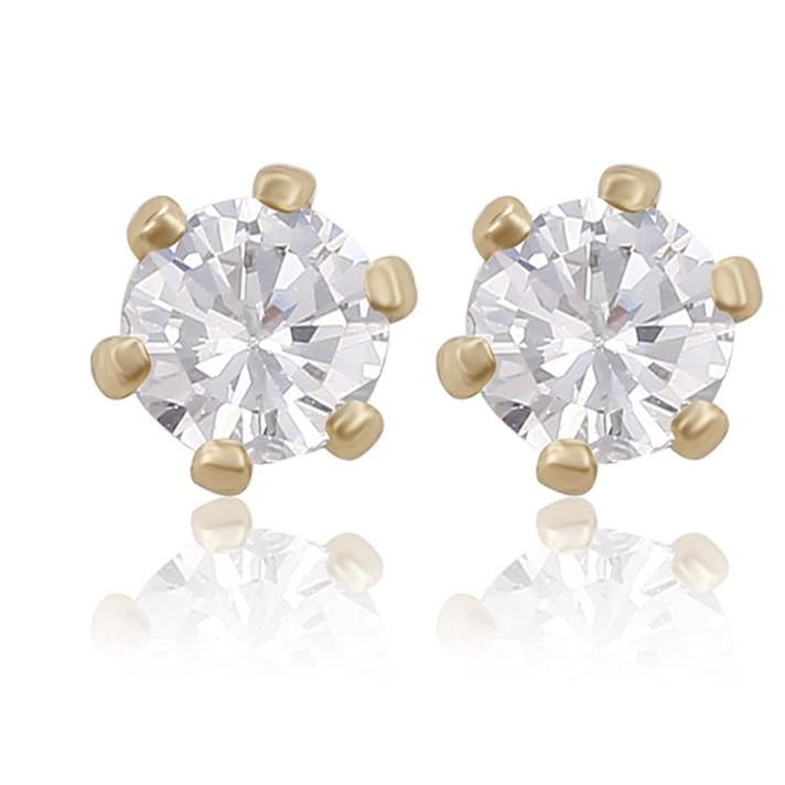 5mm cz studs 18kts of gold plated white earrings