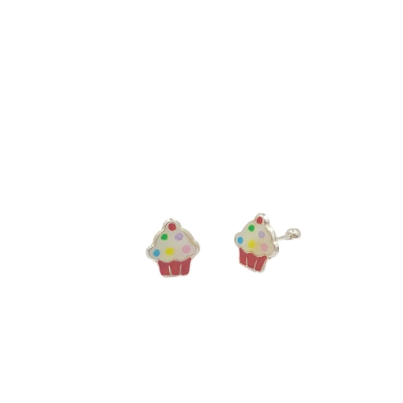 .925 sterling silver cupcake screwback studs earrings earrings