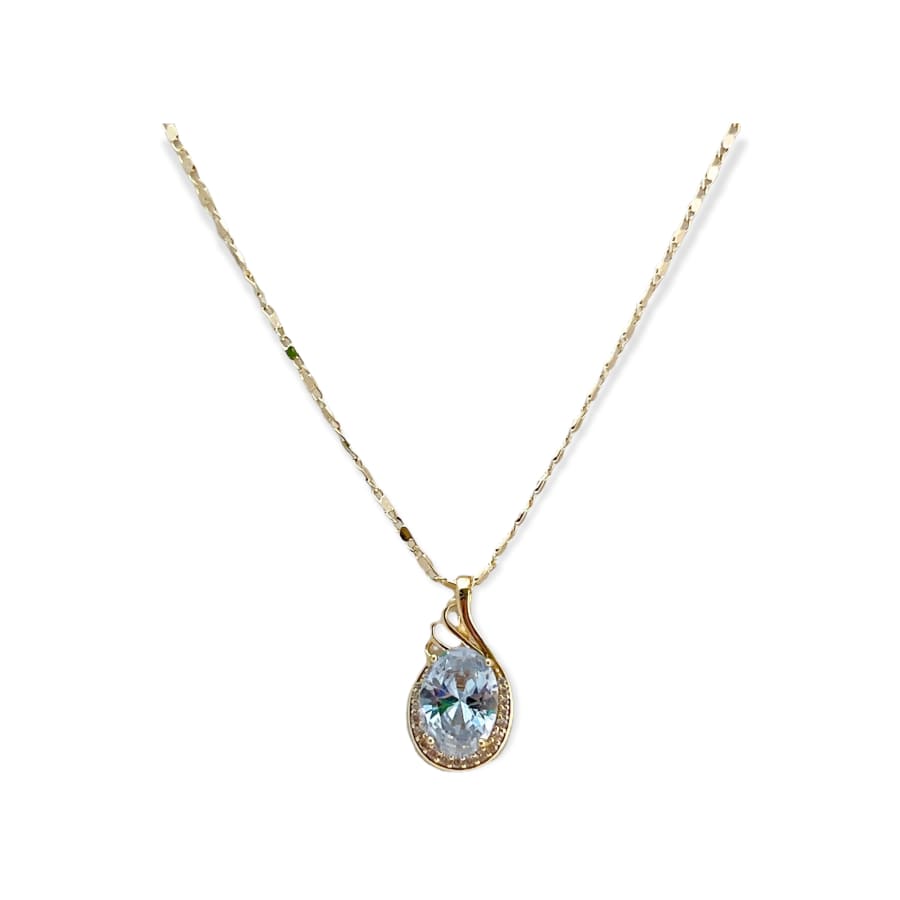 Adela clear stones necklace in 18k of gold plated chains