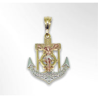 Anchor three tones pendant gold plated charms