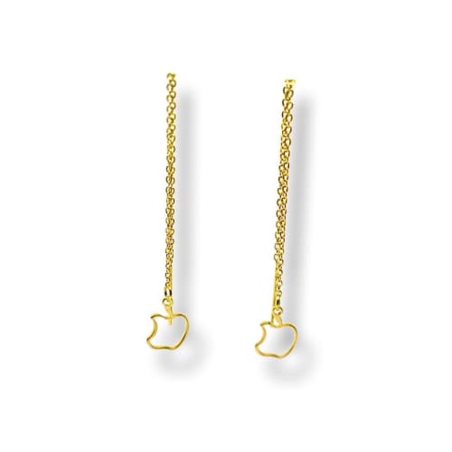 Bitten apple threaders gold plated earrings earrings