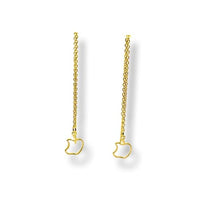 Bitten apple threaders gold plated earrings earrings