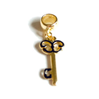 Black key european bead charm 18kt of gold plated charms