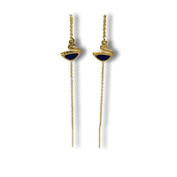 Black swan threaders gold plated earrings earrings