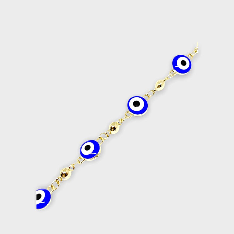 Blue evil eye 18kts of gold plated bracelet evil eye link bracelets