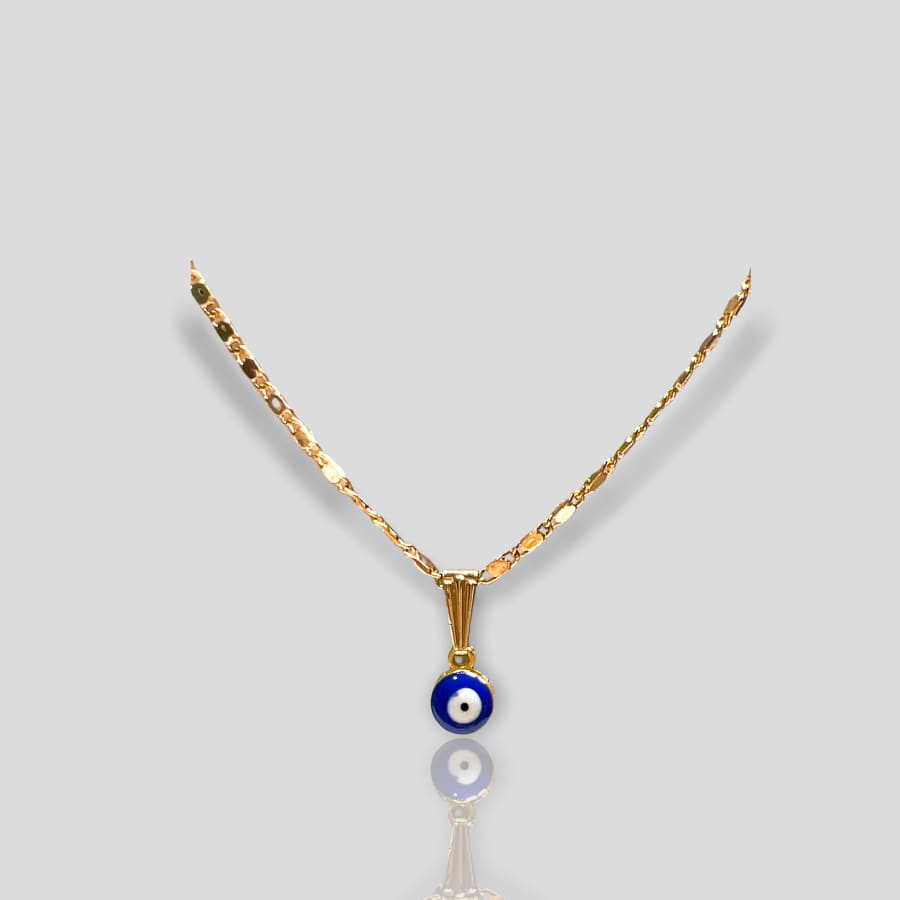 Blue evil eye pendant - necklace 18kts goldfilled charms & pendants