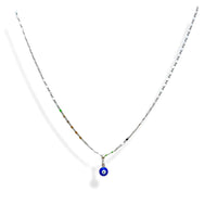 Blue evil eye charm - necklace 18kts silver plated charms & pendants