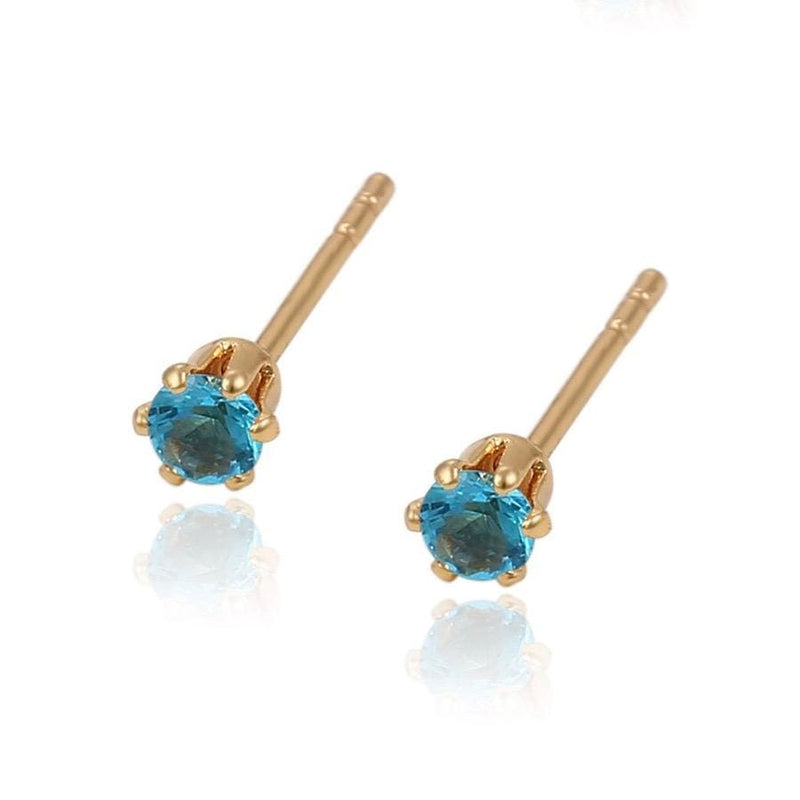 Bmila dainty cz studs 18kts of gold plated earrings