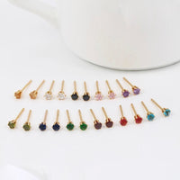 Bmila dainty cz studs 18kts of gold plated earrings