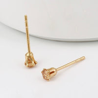 Bmila dainty cz studs 18kts of gold plated earrings