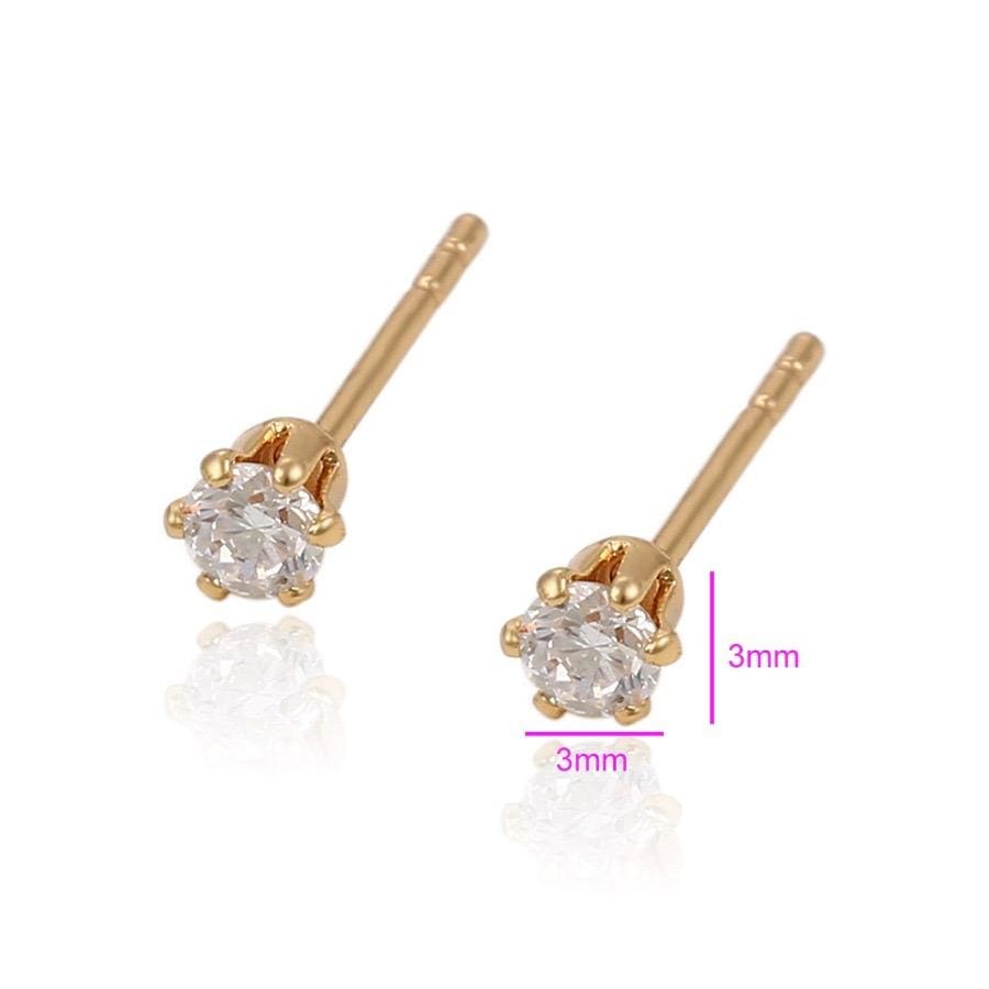 Bmila dainty cz studs 18kts of gold plated earrings