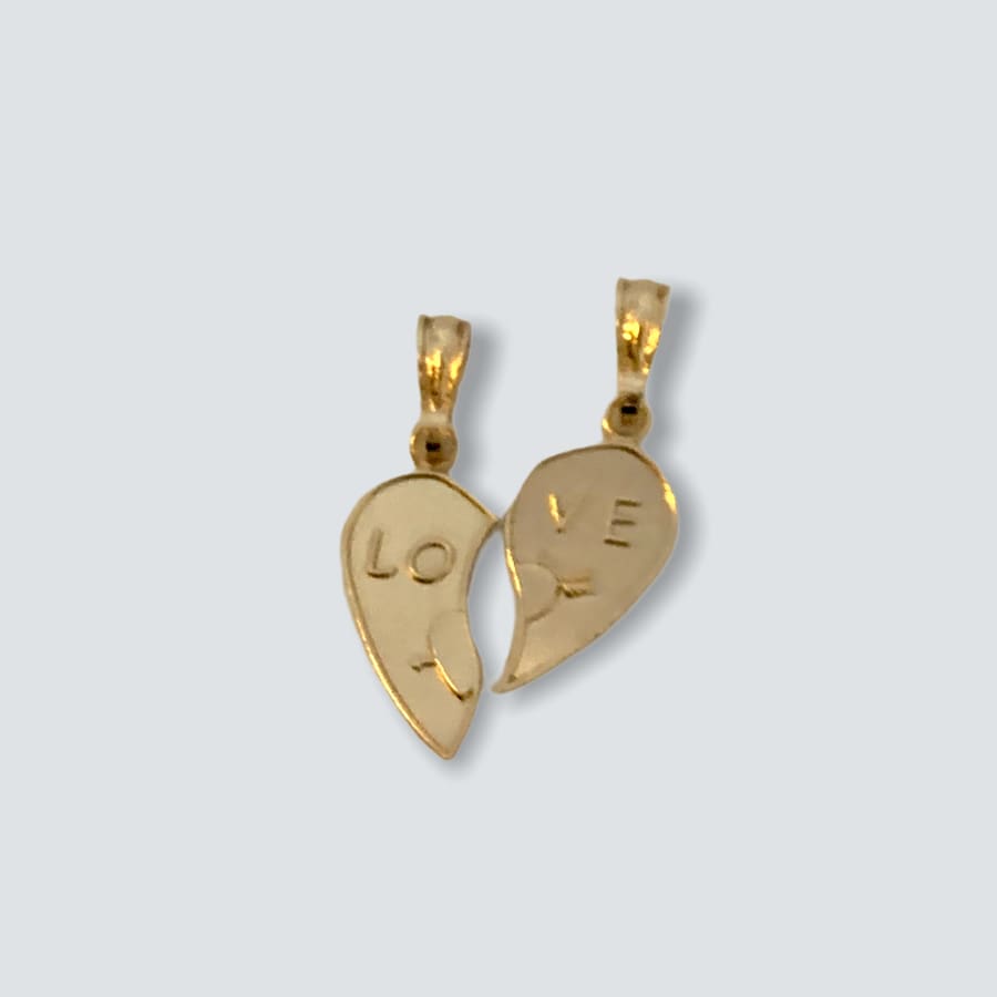 Broken heart love double pendant in 18kts of gold plated charms