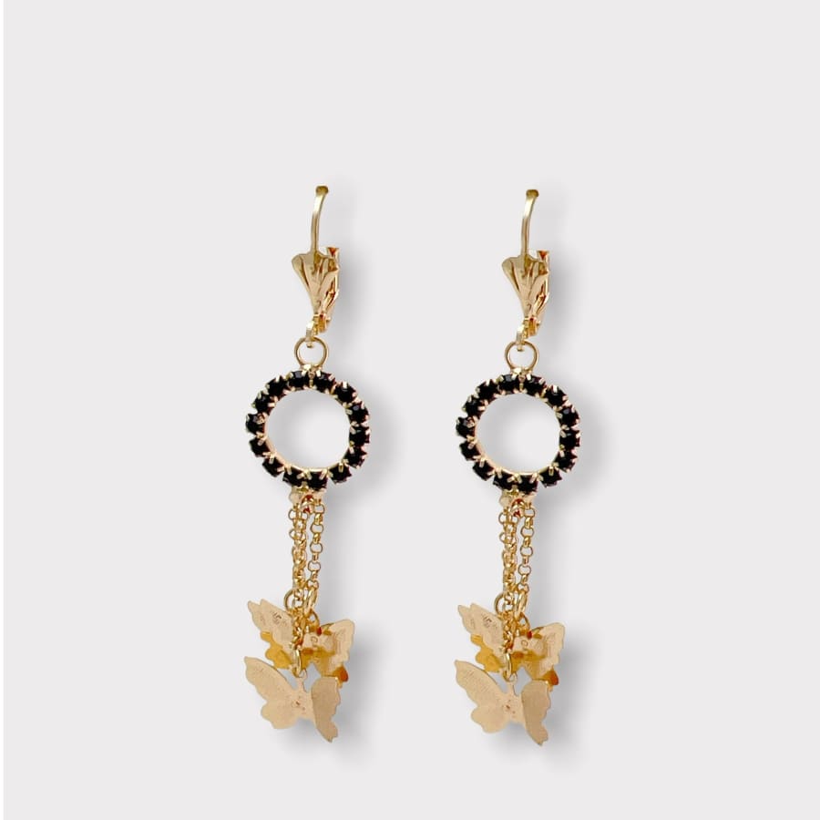 Butterflies cascade leverback 18k of gold plated earrings earrings