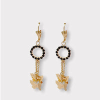 Butterflies cascade leverback 18k of gold plated earrings earrings