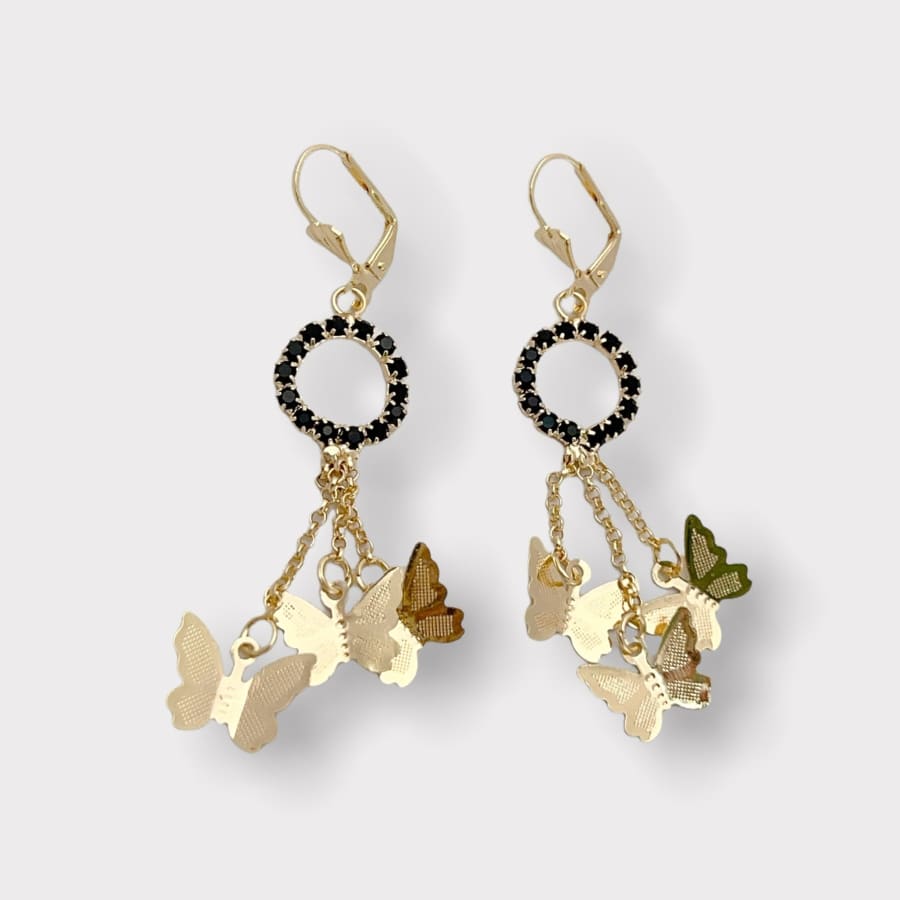 Butterflies cascade leverback 18k of gold plated earrings earrings