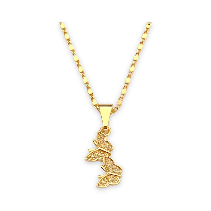 Butterflies in 18k of gold plated chain necklace chains