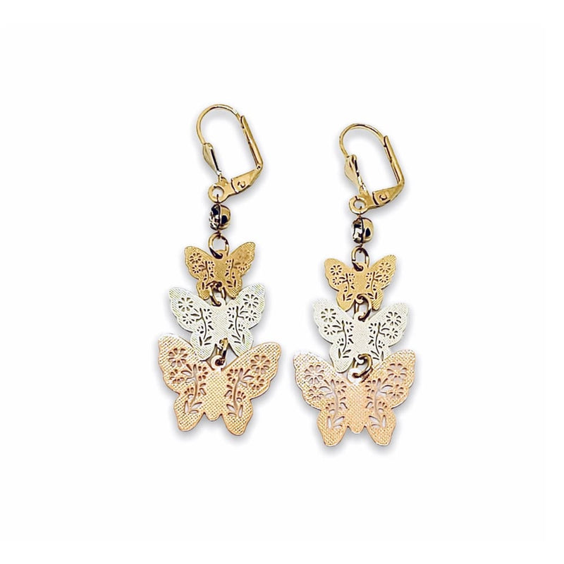 Butterfly earrings in gold plated earrings