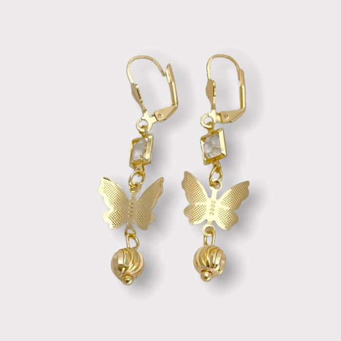 Butterfly leverback 18k of gold plated earrings earrings