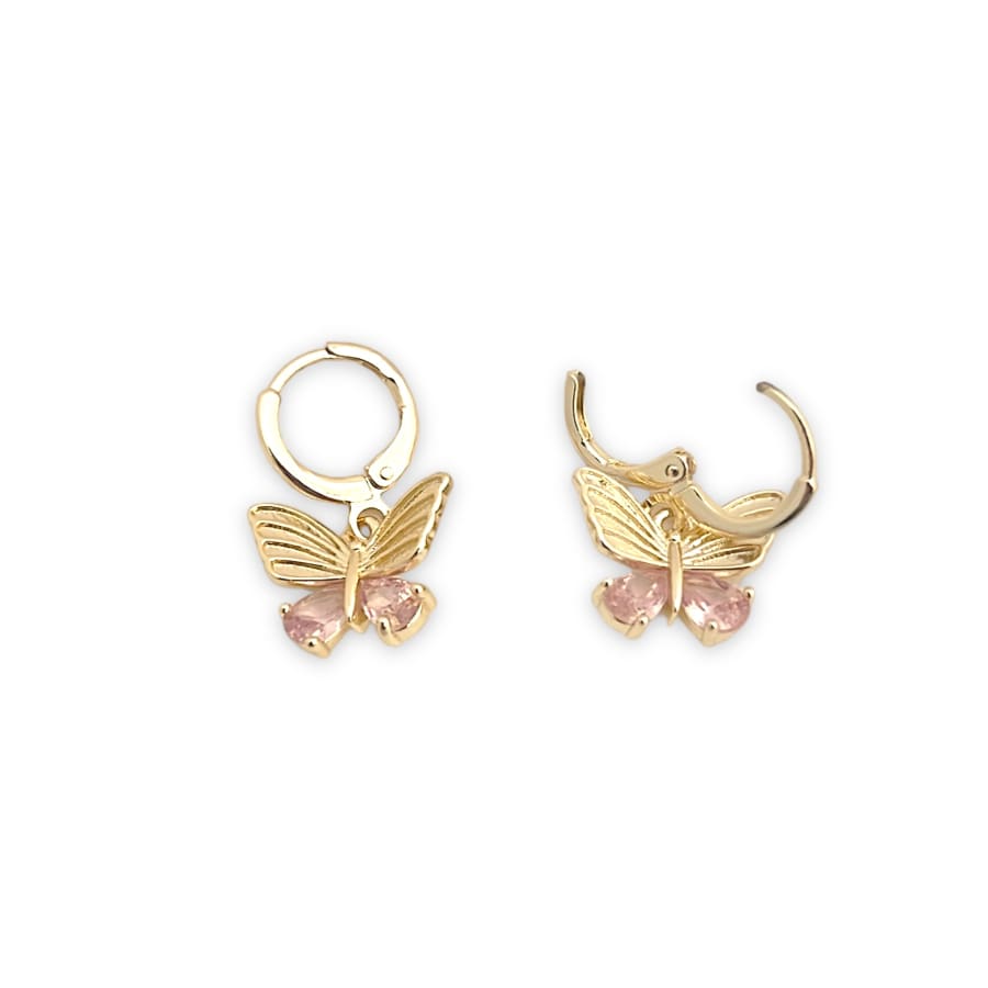 Butterfly light pink earrings gold-filled earrings