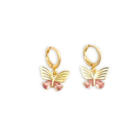 Butterfly light pink earrings gold-filled earrings