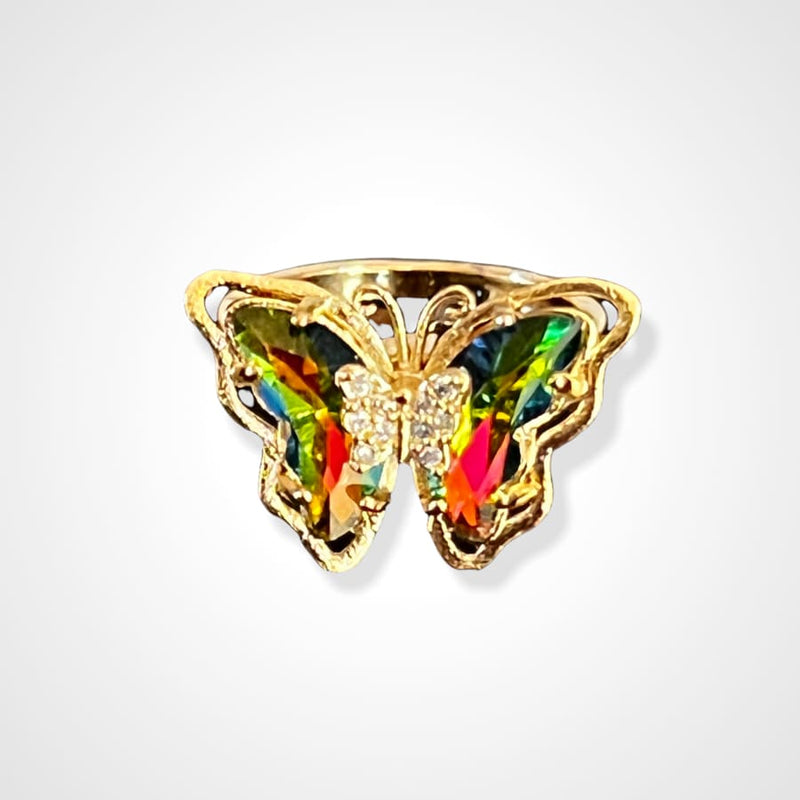 Butterfly spinning ring in 18k of gold plated rings