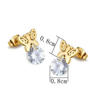 Butterfly studs gold plated over stainless steels earrings earrings