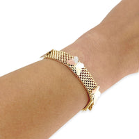 Cali 3d butterfly mesh bracelet 18k of gold plated bracelets