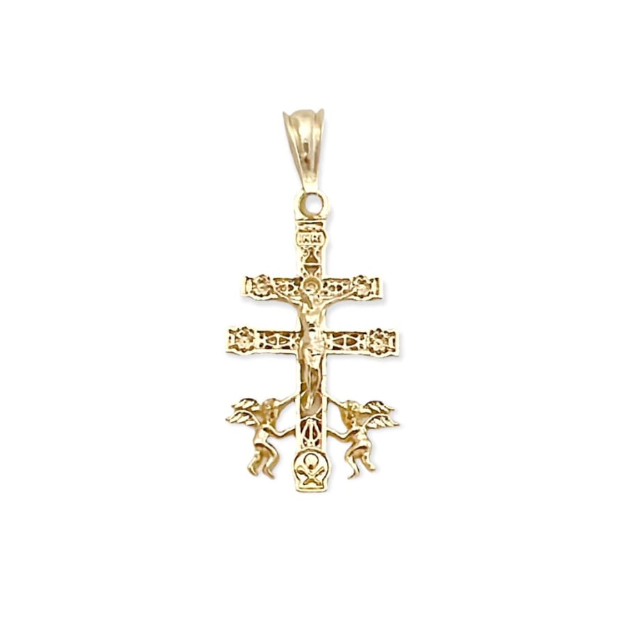 Caravaca cross pendant in 18k of gold layering charms & pendants