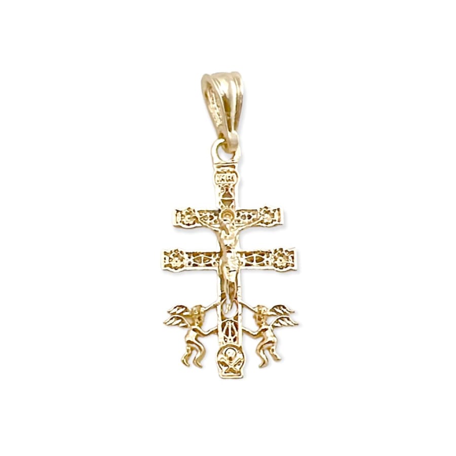 Caravaca cross pendant in 18k of gold layering charms & pendants