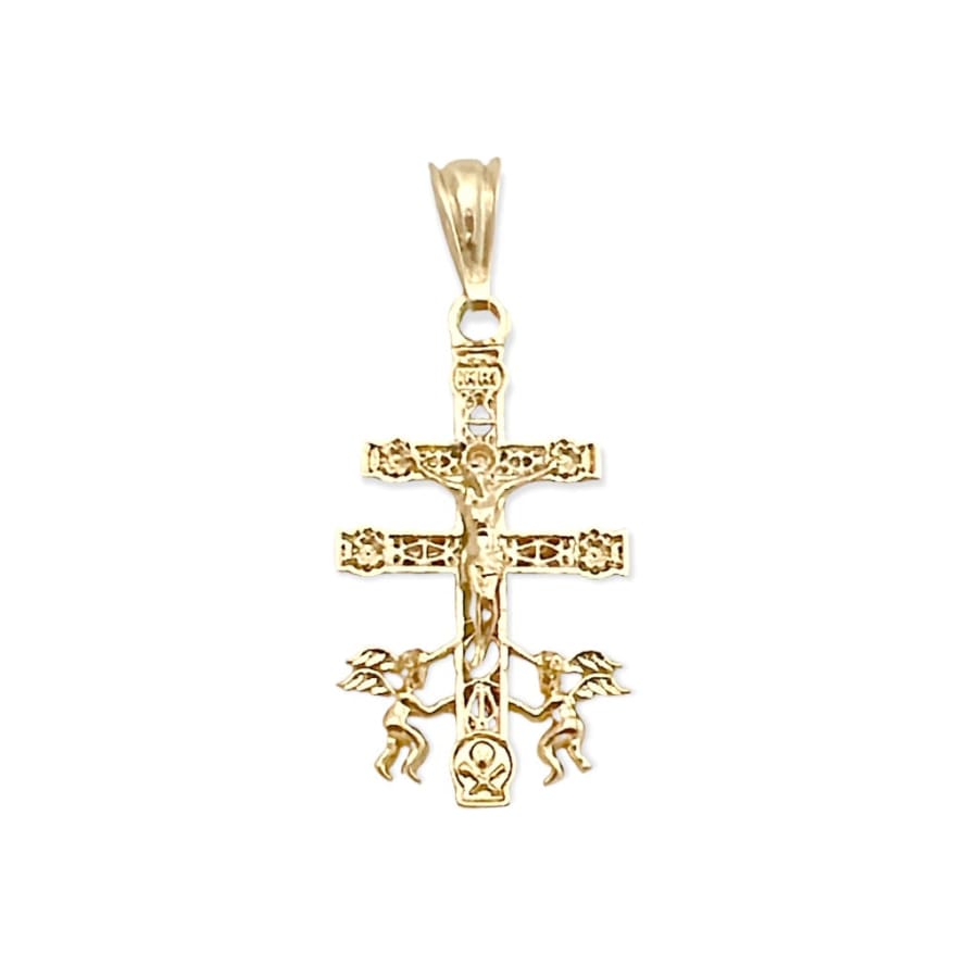 Caravaca cross pendant in 18k of gold layering charms & pendants