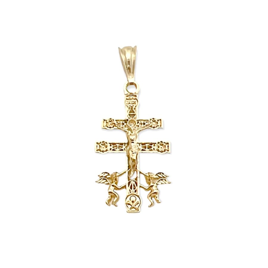 Caravaca cross pendant in 18k of gold layering charms & pendants