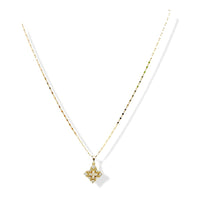 Claire square white stone pendant necklace in 18k of gold plated chains