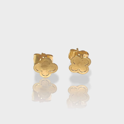 Screw-backs Spheres Studs Gold Over Stainless Steel Earrings