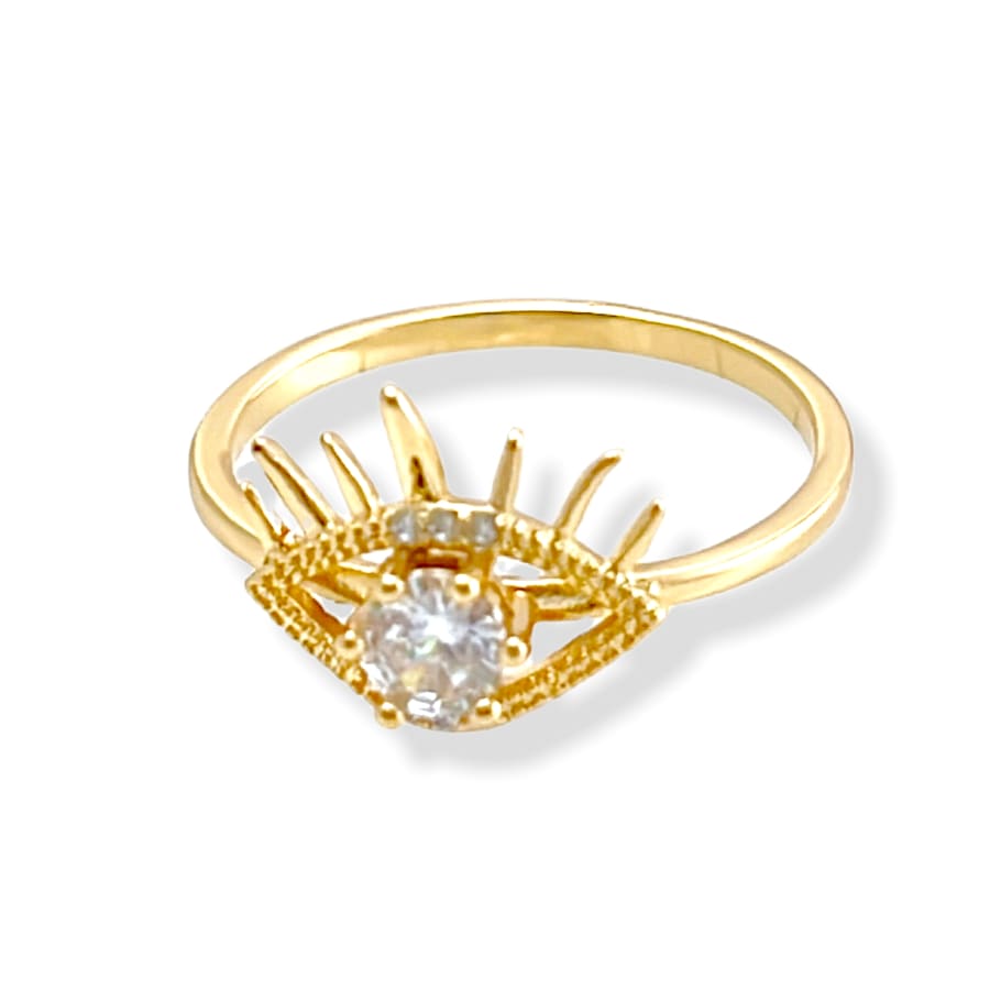 Cz center evil eye ring in 18k of gold plated rings