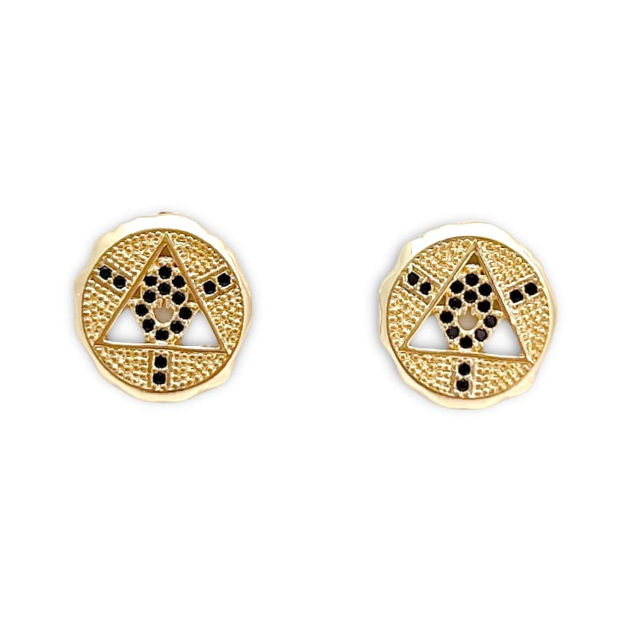 Cz circle fatimas hands studs earrings in 18k of gold plated earrings