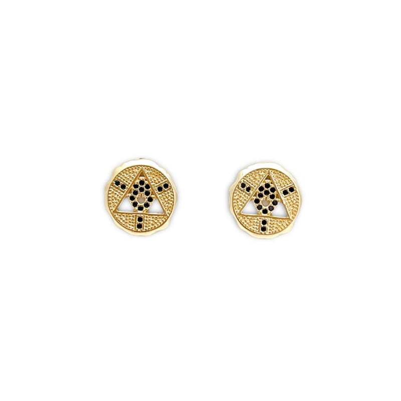 Cz circle fatimas hands studs earrings in 18k of gold plated earrings