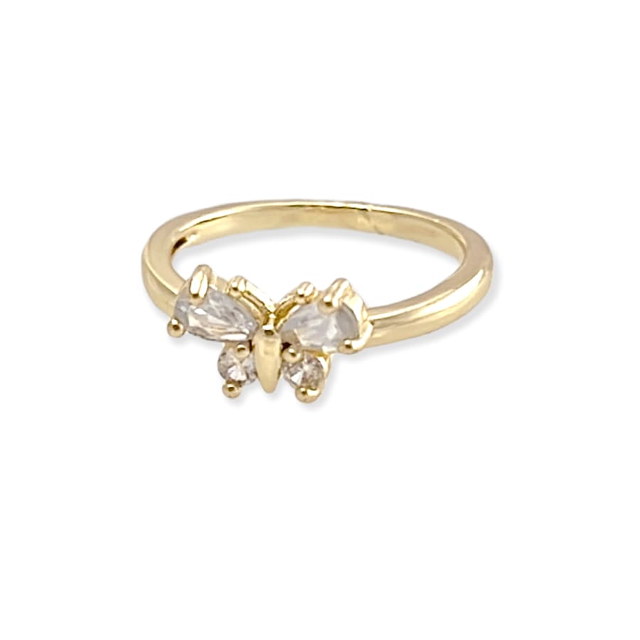 Cz clear butterfly ring 18k of gold plated rings