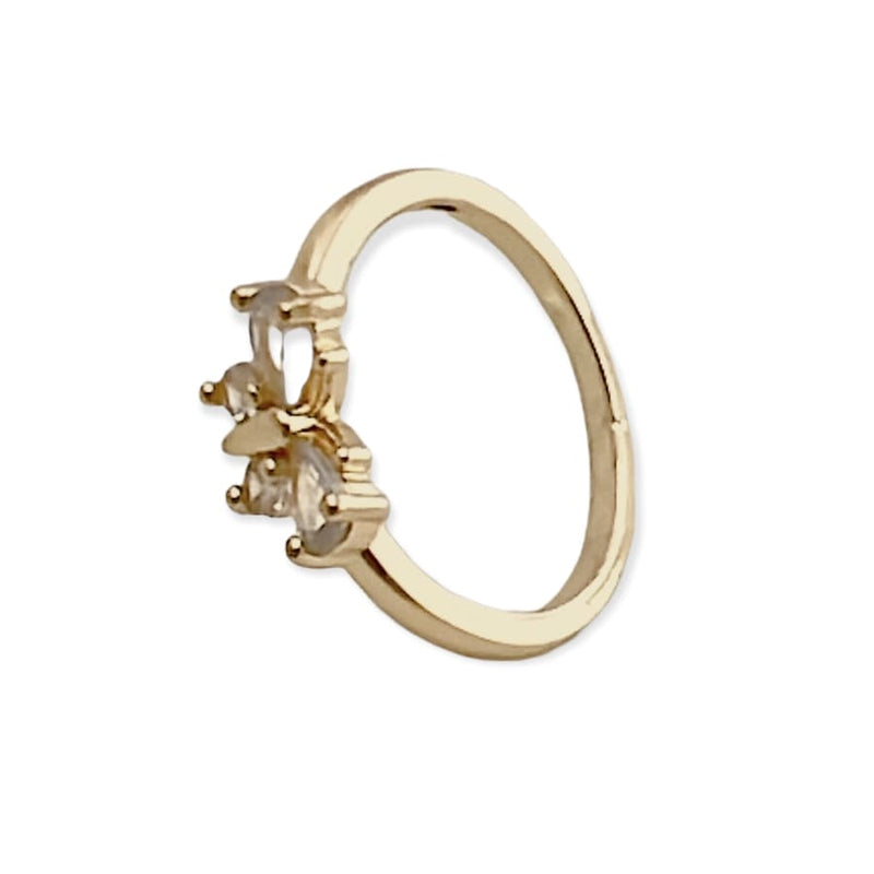 Cz clear butterfly ring 18k of gold plated rings