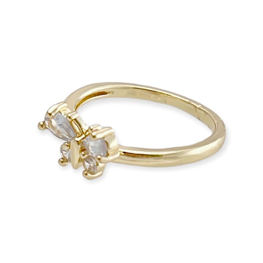 Cz clear butterfly ring 18k of gold plated rings