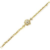 Cz clear flower bracelet in 18kts of gold plated bracelets