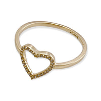 Cz heart ring in 18k of gold plated rings