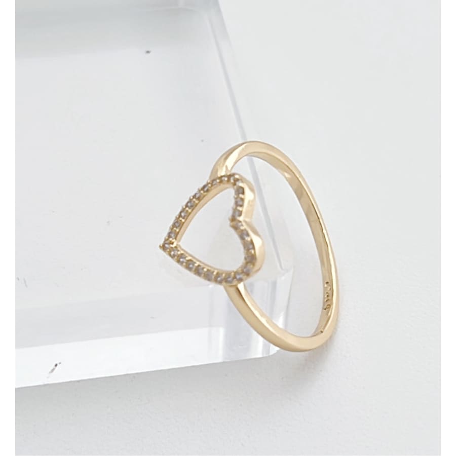 Cz heart ring in 18k of gold plated rings