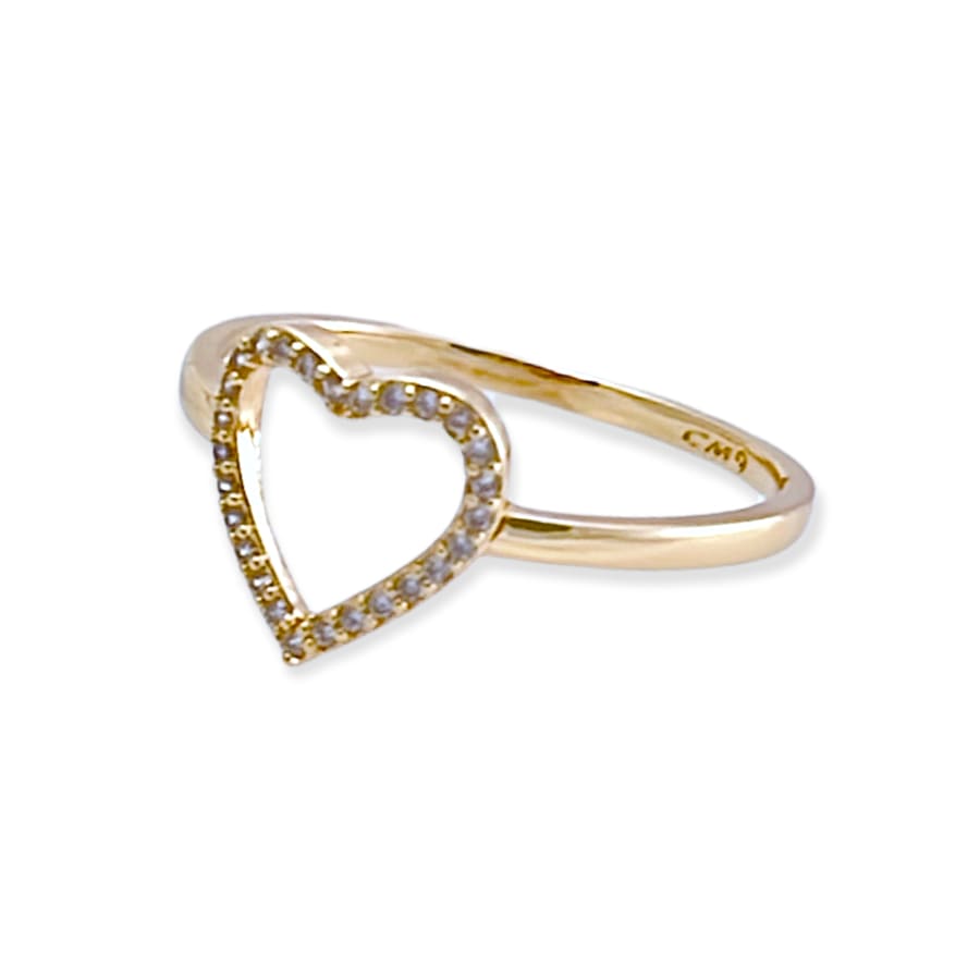 Cz heart ring in 18k of gold plated rings