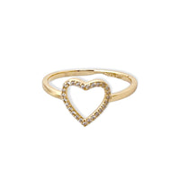 Cz heart ring in 18k of gold plated rings