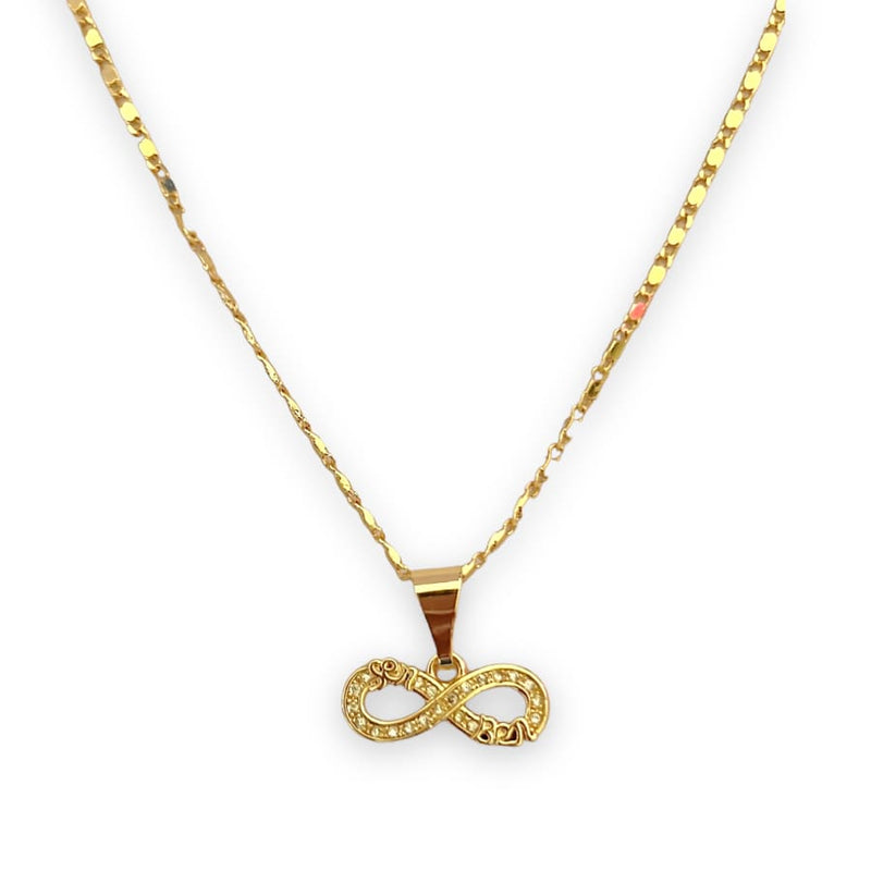 Cz infinity 18k of gold plated chain necklace chains