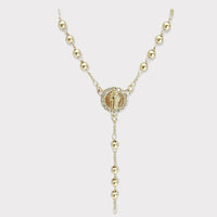 Cz san judas gold plated rosary necklace rosaries