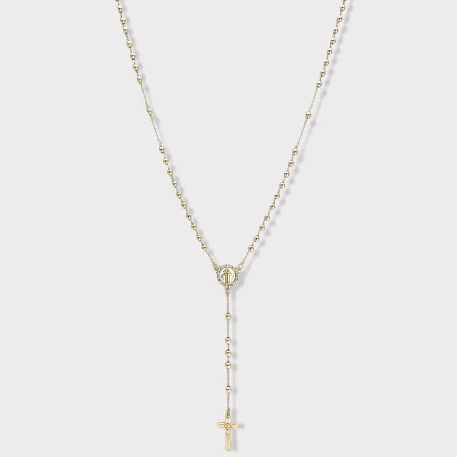 Cz san judas gold plated rosary necklace rosaries