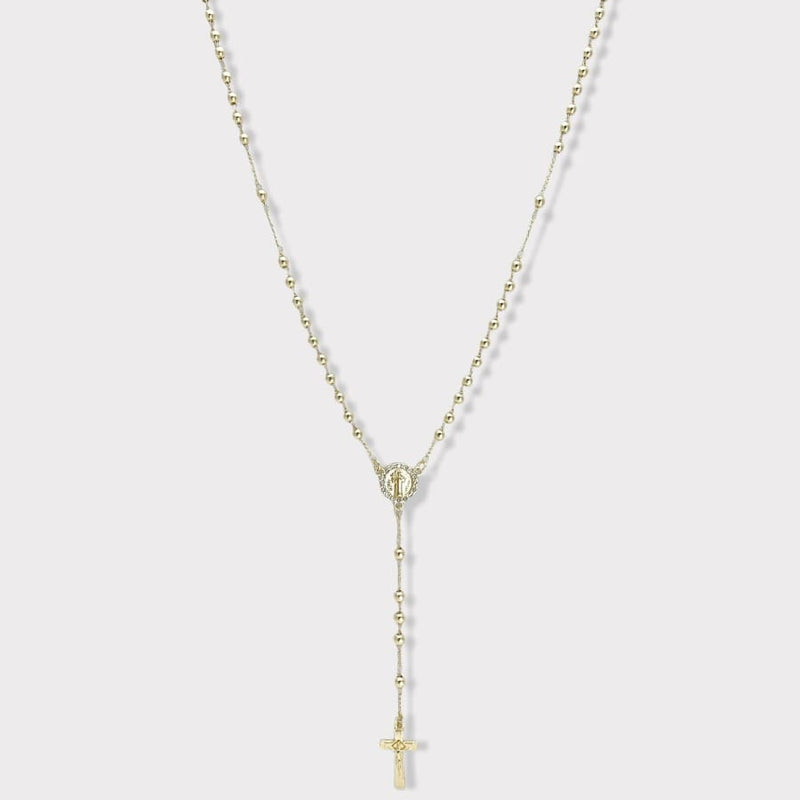 Cz san judas gold plated rosary necklace rosaries