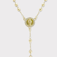 Cz san judas gold plated rosary necklace rosaries