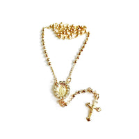 Cz virgen mary 18k gold plated rosary 18’’ rosaries